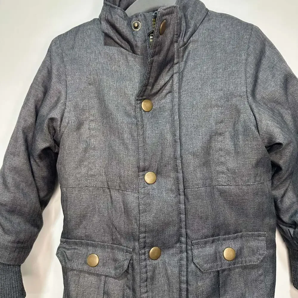 Okie Dokie Gray Winter Parka Coat Size 18mons, Removable Hood Shearling Lined